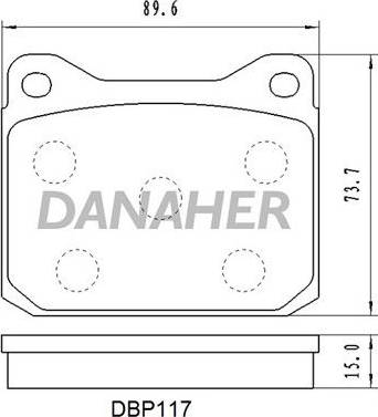 Danaher DBP117 - Brake Pad Set, disc brake car-mod.net