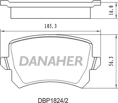 Danaher DBP1824/2 - Brake Pad Set, disc brake car-mod.net