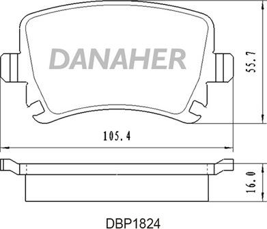 Danaher DBP1824 - Brake Pad Set, disc brake car-mod.net