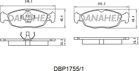 Danaher DBP1755/1 - Brake Pad Set, disc brake car-mod.net