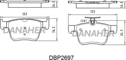 Danaher DBP2697 - Brake Pad Set, disc brake car-mod.net