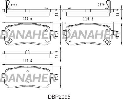 Danaher DBP2095 - Brake Pad Set, disc brake car-mod.net