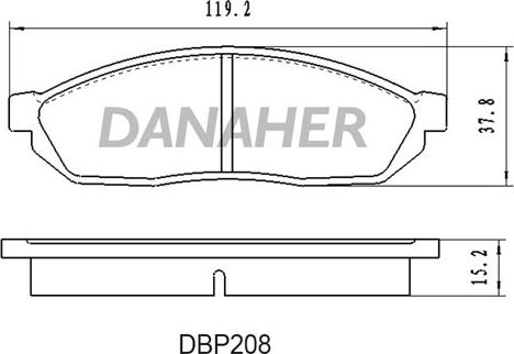Danaher DBP208 - Brake Pad Set, disc brake car-mod.net