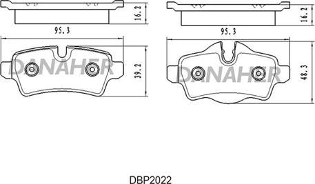 Danaher DBP2022 - Brake Pad Set, disc brake car-mod.net