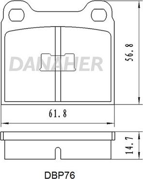 Danaher DBP76 - Brake Pad Set, disc brake car-mod.net
