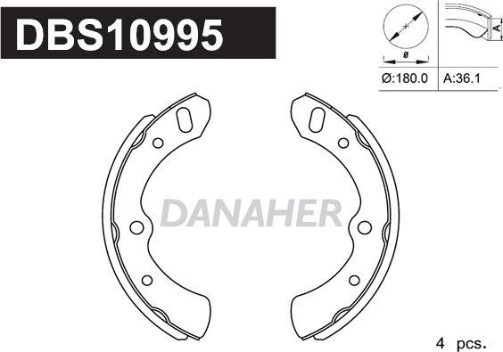 Danaher DBS10995 - Drum Brake Shoe Set car-mod.net