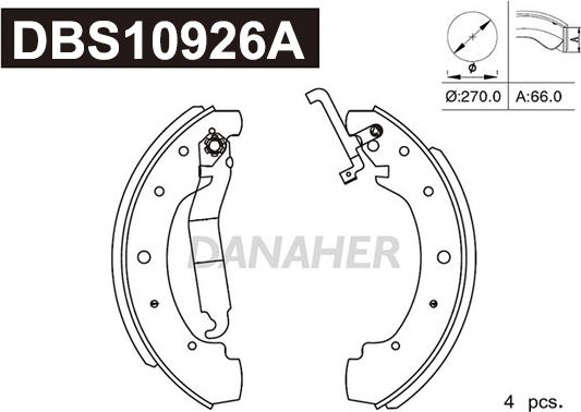 Danaher DBS10926A - Drum Brake Shoe Set car-mod.net
