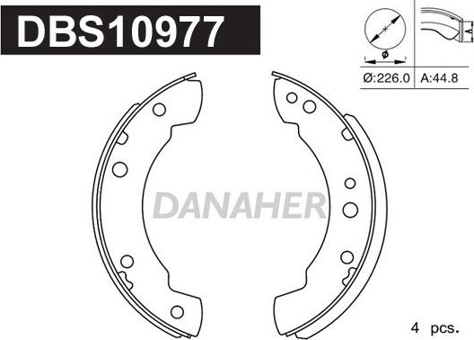 Danaher DBS10977 - Drum Brake Shoe Set car-mod.net