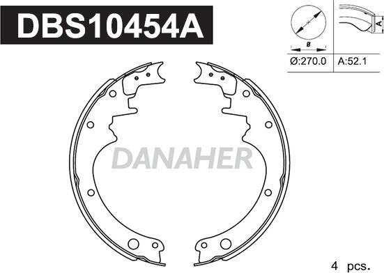 Danaher DBS10454A - Drum Brake Shoe Set car-mod.net