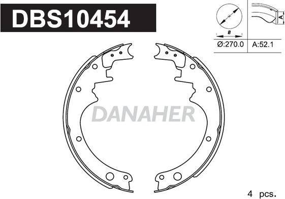 Danaher DBS10454 - Drum Brake Shoe Set car-mod.net