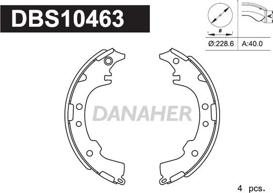 Danaher DBS10463 - Drum Brake Shoe Set car-mod.net