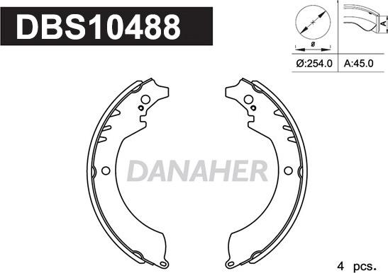 Danaher DBS10488 - Drum Brake Shoe Set car-mod.net