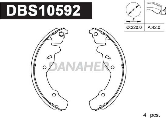 Danaher DBS10592 - Drum Brake Shoe Set car-mod.net