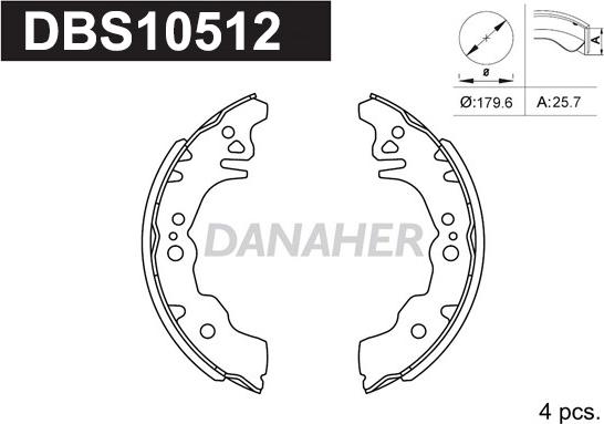 Danaher DBS10512 - Drum Brake Shoe Set car-mod.net