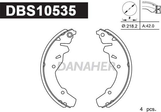 Danaher DBS10535 - Drum Brake Shoe Set car-mod.net
