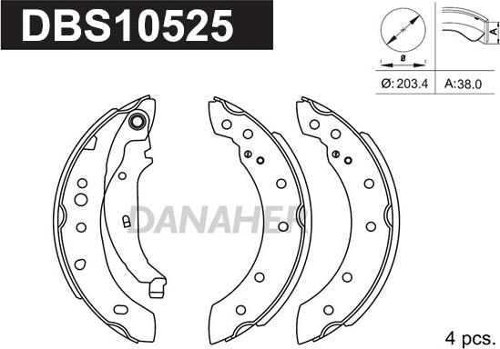 Danaher DBS10525 - Drum Brake Shoe Set car-mod.net