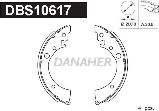 Danaher DBS10617 - Drum Brake Shoe Set car-mod.net