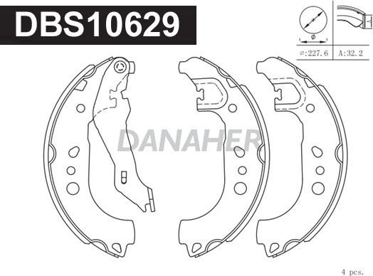 Danaher DBS10629 - Drum Brake Shoe Set car-mod.net