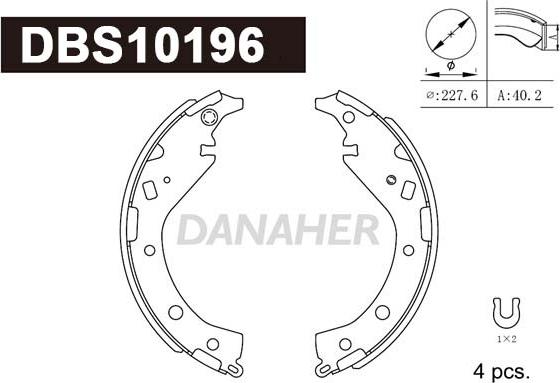Danaher DBS10196 - Drum Brake Shoe Set car-mod.net
