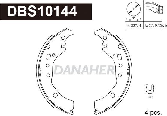 Danaher DBS10144 - Drum Brake Shoe Set car-mod.net