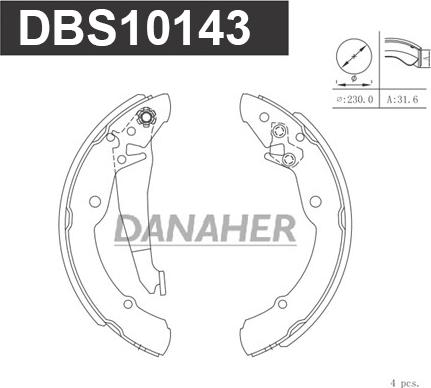 Danaher DBS10143 - Drum Brake Shoe Set car-mod.net