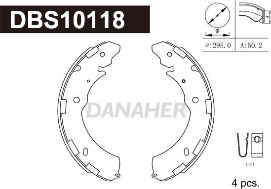 Danaher DBS10118 - Drum Brake Shoe Set car-mod.net