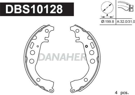 Danaher DBS10128 - Drum Brake Shoe Set car-mod.net