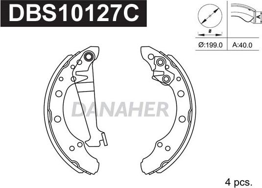 Danaher DBS10127C - Drum Brake Shoe Set car-mod.net