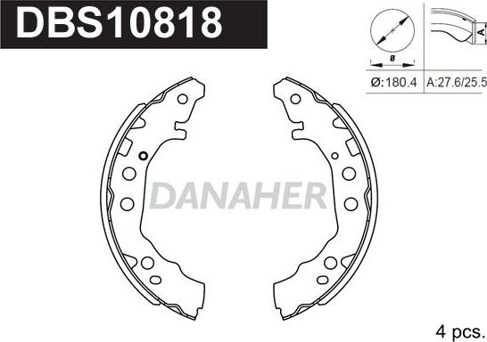 Danaher DBS10818 - Drum Brake Shoe Set car-mod.net