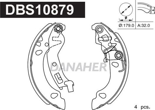 Danaher DBS10879 - Drum Brake Shoe Set car-mod.net