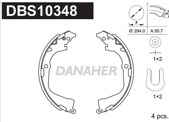 Danaher DBS10348 - Drum Brake Shoe Set car-mod.net