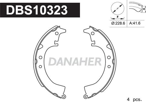 Danaher DBS10323 - Drum Brake Shoe Set car-mod.net