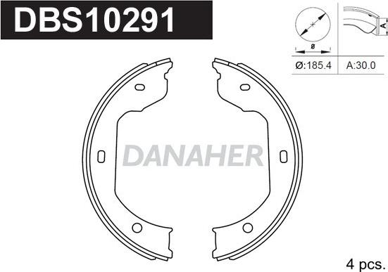 Danaher DBS10291 - Brake Shoe Set, parking brake car-mod.net