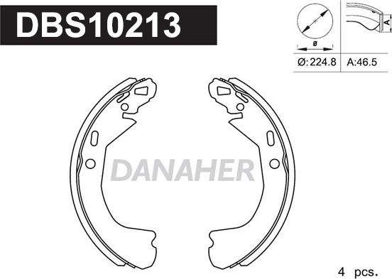 Danaher DBS10213 - Drum Brake Shoe Set car-mod.net