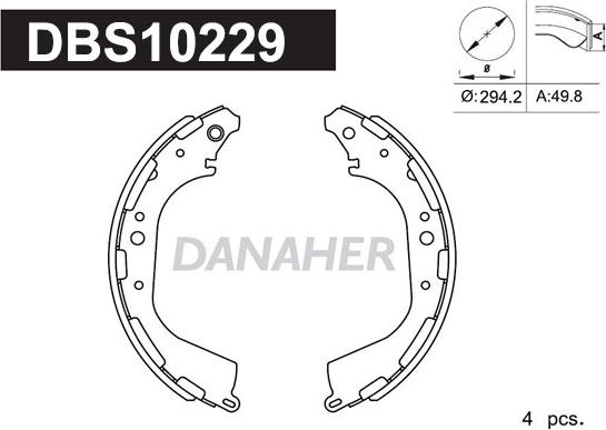 Danaher DBS10229 - Drum Brake Shoe Set car-mod.net