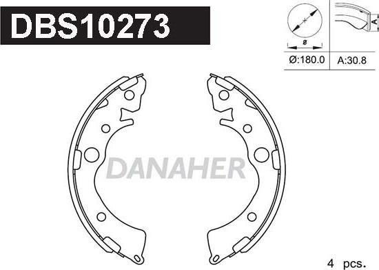 Danaher DBS10273 - Drum Brake Shoe Set car-mod.net