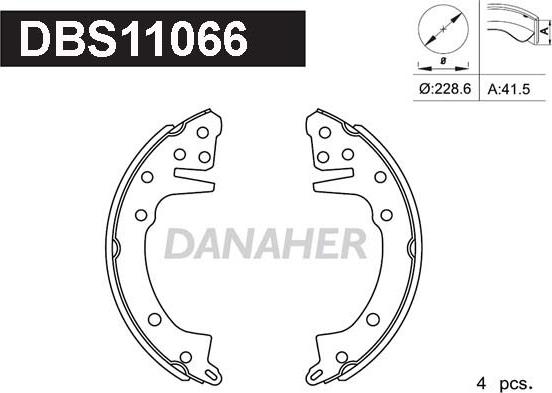 Danaher DBS11066 - Drum Brake Shoe Set car-mod.net