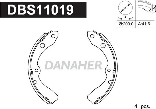Danaher DBS11019 - Drum Brake Shoe Set car-mod.net