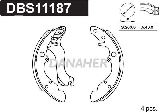 Danaher DBS11187 - Drum Brake Shoe Set car-mod.net