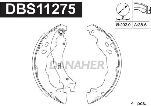 Danaher DBS11275 - Drum Brake Shoe Set car-mod.net