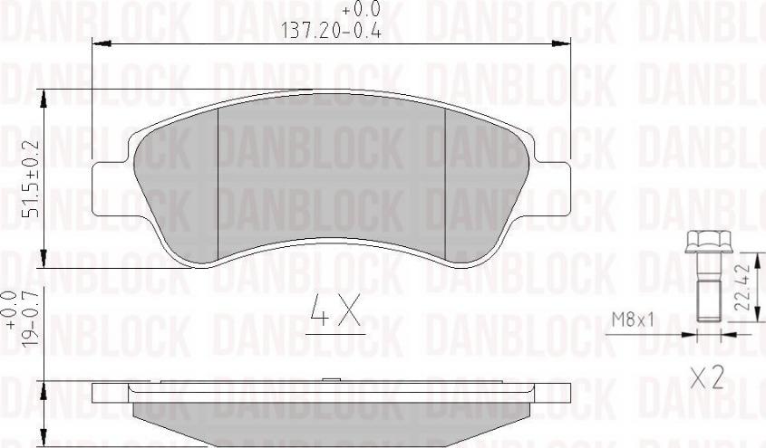 DANBLOCK DB 510430 - Brake Pad Set, disc brake car-mod.net