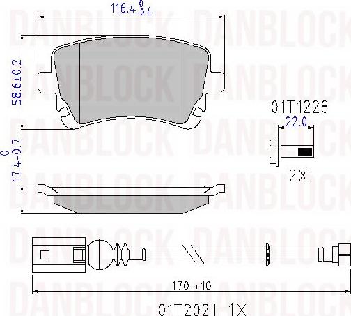 DANBLOCK DB 510619 - Brake Pad Set, disc brake car-mod.net