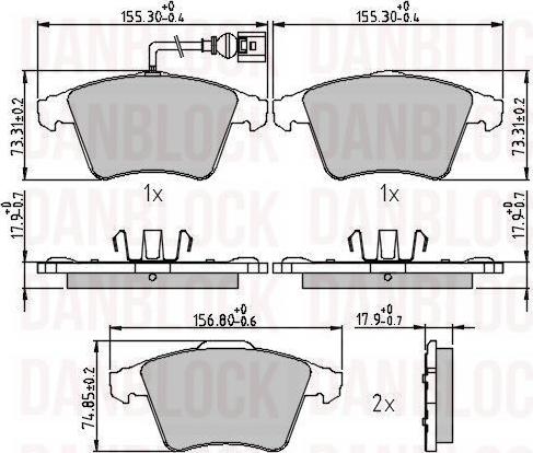 DANBLOCK DB 510611 - Brake Pad Set, disc brake car-mod.net