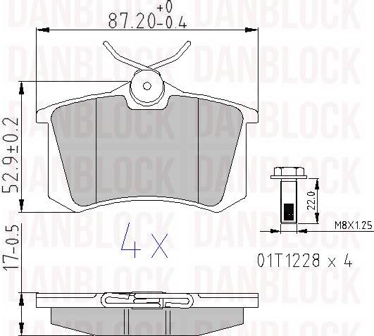 DANBLOCK DB 510070 - Brake Pad Set, disc brake car-mod.net