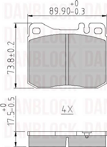 DANBLOCK DB 510112 - Brake Pad Set, disc brake car-mod.net
