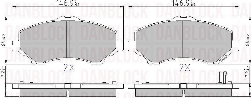 DANBLOCK DB 510850 - Brake Pad Set, disc brake car-mod.net