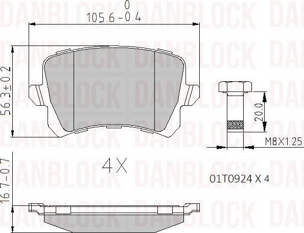 DANBLOCK DB 510853 - Brake Pad Set, disc brake car-mod.net