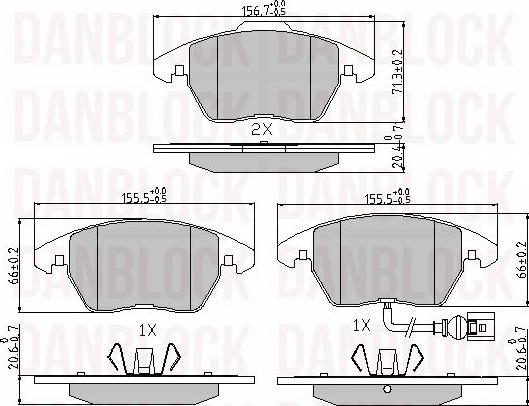 DANBLOCK DB 510222 - Brake Pad Set, disc brake car-mod.net