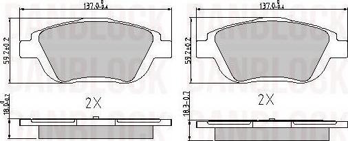 DANBLOCK DB 510767 - Brake Pad Set, disc brake car-mod.net