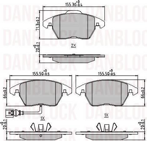 DANBLOCK DB 511487 - Brake Pad Set, disc brake car-mod.net